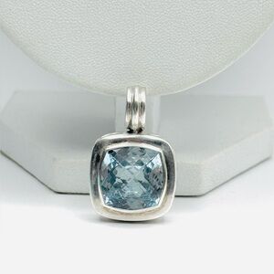 David Yurman Albion 14mm Blue Topaz Pendant